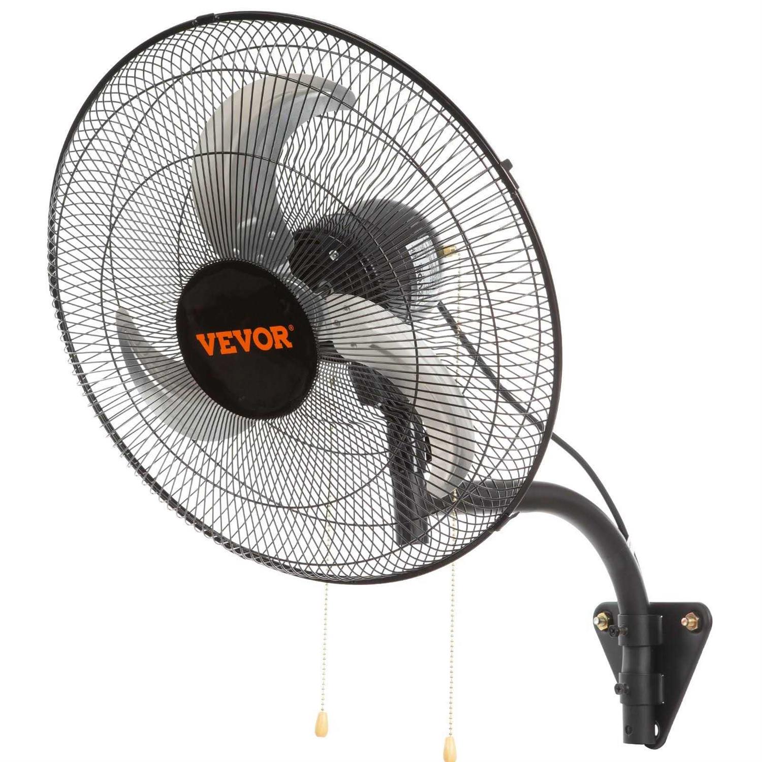 VEVOR Wall Mount Fan 18 in. 3-speed High Velocity Max. 4000 CFM Oscillating Industrial Wall Fan for Warehouse