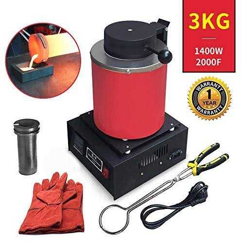 Toauto 3KG Gold Melting Furnace,1400W 2000f Digital Electric Melting Furnace with Graphite Crucible for Melt Scrap - Image 4