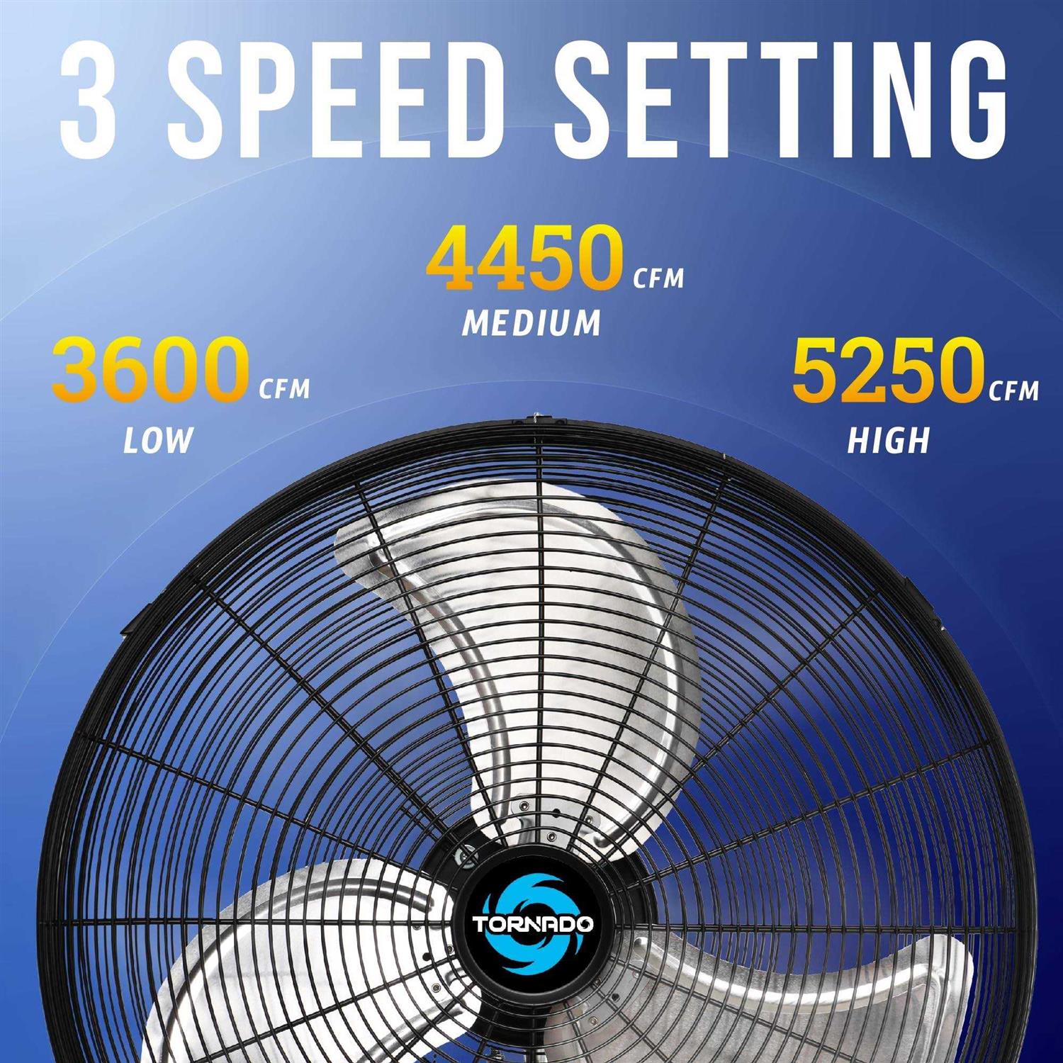 Tornado Pro Series High Velocity Wall Mount Fan 30 Inch Oscillating Fan For Commercial - Image 3
