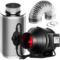 VIVOSUN 4 inch 190 CFM Inline Fan with Speed Controller 4 inch Carbon Filter and 8 Feet of Ducting for Grow Tent VENTILATION