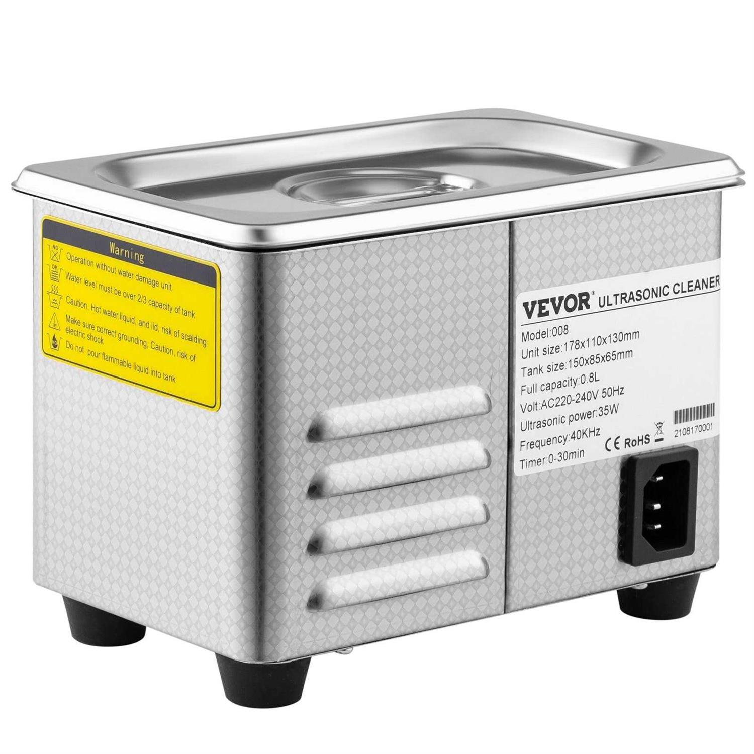VEVOR 0.8L Professional Ultrasonic Cleaner 304 Stainless Steel Digital Lab Ultrasonic Cleaner QXJ0.8LCSB0000001V1 - Image 4