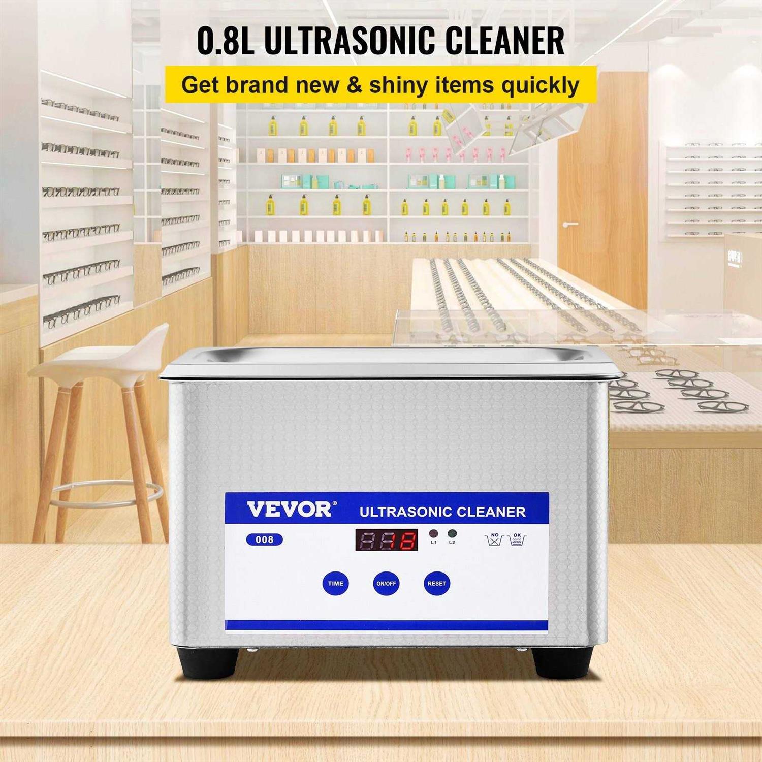 VEVOR 0.8L Professional Ultrasonic Cleaner 304 Stainless Steel Digital Lab Ultrasonic Cleaner QXJ0.8LCSB0000001V1 - Image 5