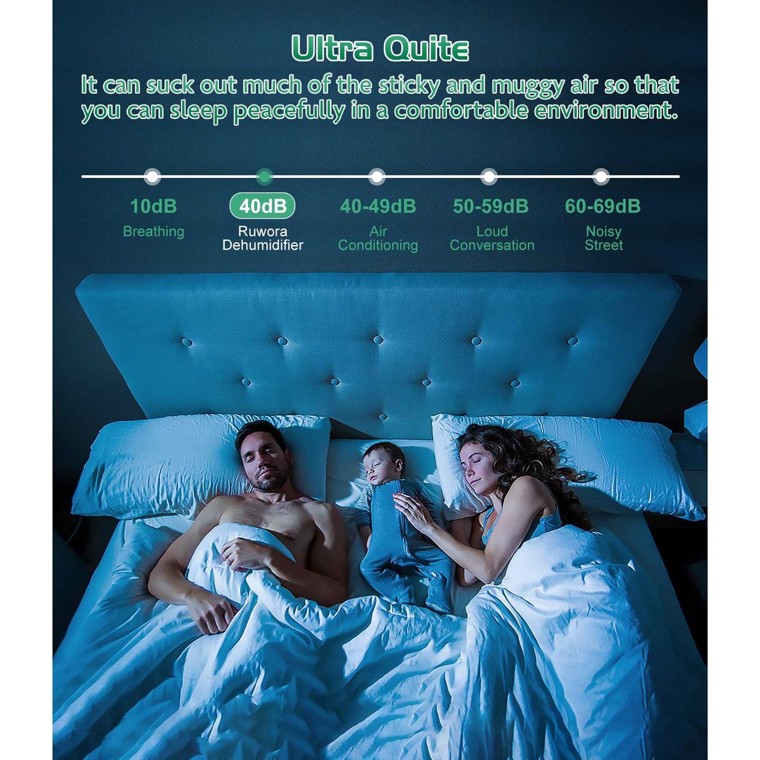 RUWORA Dehumidifier 2500 Sq.Ft 30 Pint Dehumidifiers with Drain Hose - Image 3