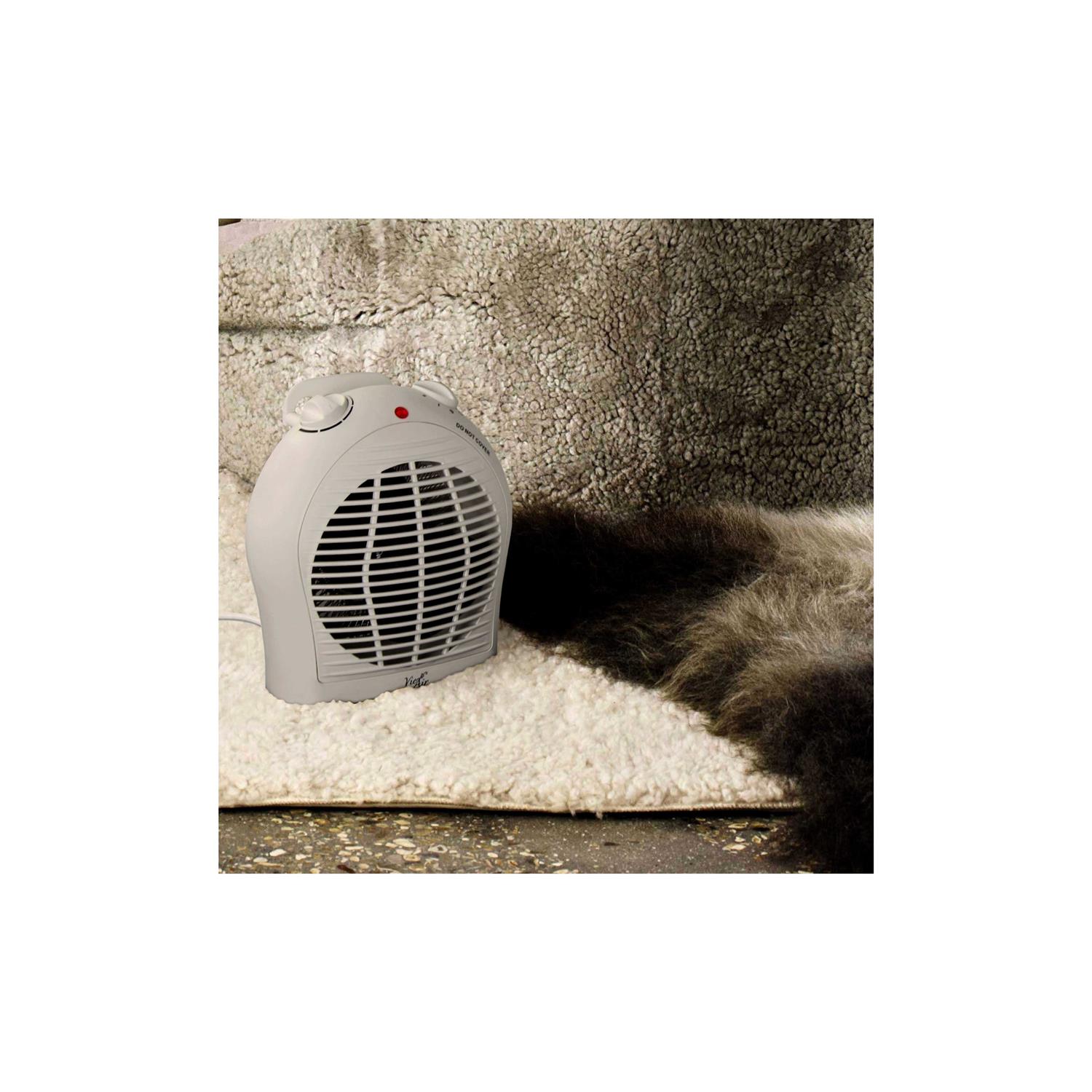 Vie Air 1500w Portable 2-Settings White Fan Heater with Adjustable Thermostat - Image 4