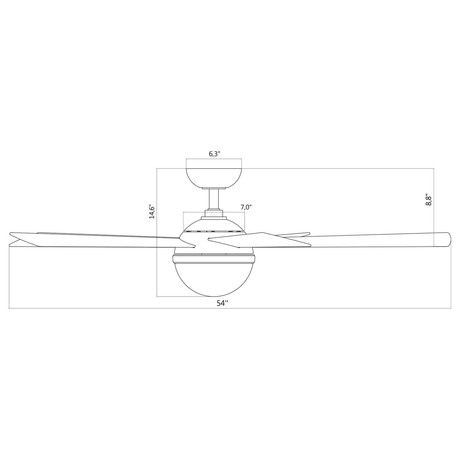 WAC Lighting Eclipse Smart Ceiling Fan with Light F-053L - Image 3
