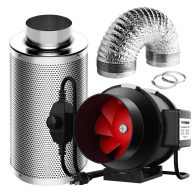 VIVOSUN 6 Inch 390 cFM Inline Fan with Speed Controller, 6 Inch carbon Filter and of Ducting