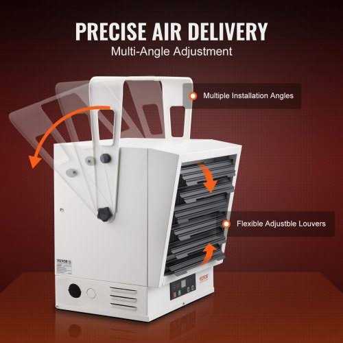 VEVOR Electric Garage Heater 10000-Watt Digital Fan-Forced Wall/Ceiling Mount Shop Heater - Image 2