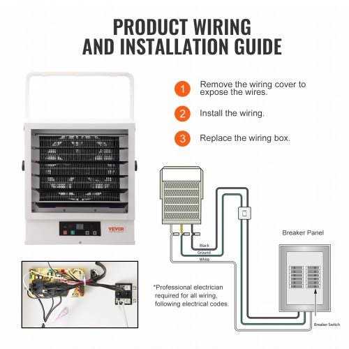 VEVOR Electric Garage Heater 10000-Watt Digital Fan-Forced Wall/Ceiling Mount Shop Heater - Image 5