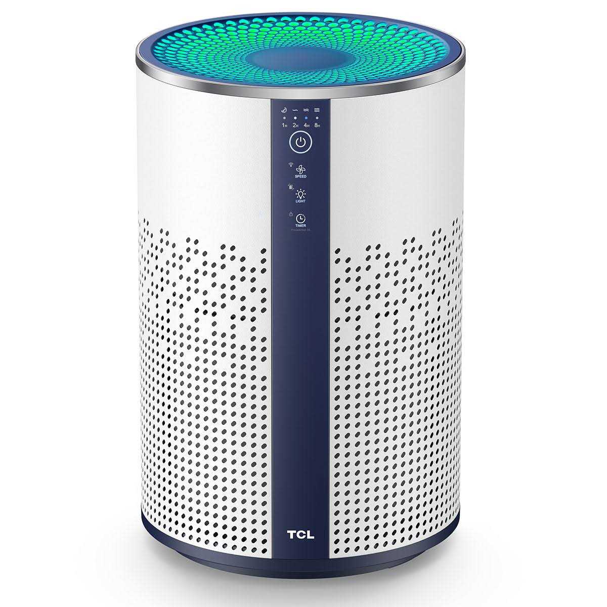 TCL Air Purifier for Home Room Bedroom True H13 HEPA Air Filter Remove 99.97% Smoke Odor Pet Dander Dust Pollen Mold Air Cleaner Metal Design