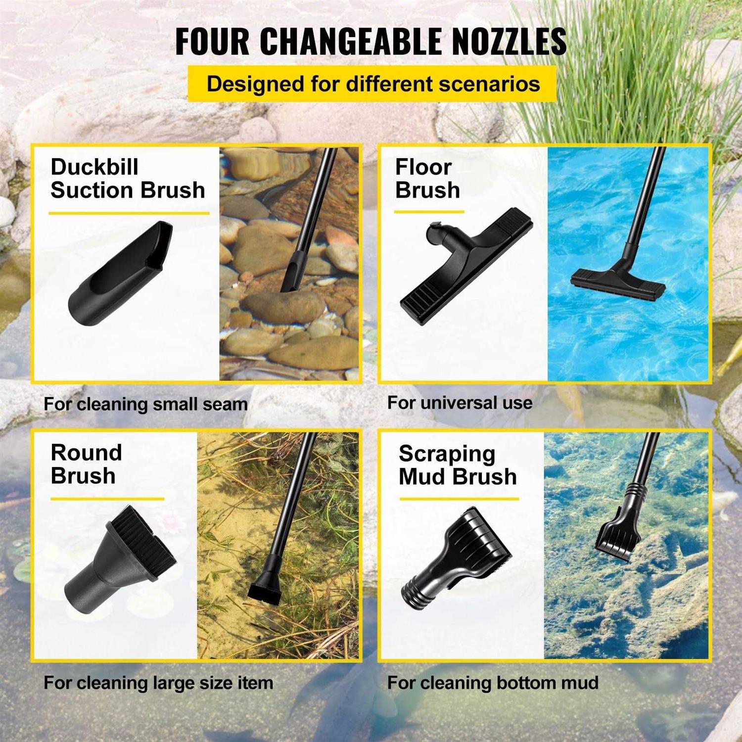 VEVOR Pond Vacuum Cleaner 1400W Motor in Single Chamber Suction System 120V Motor w/15 ft Electric Wire - Image 3