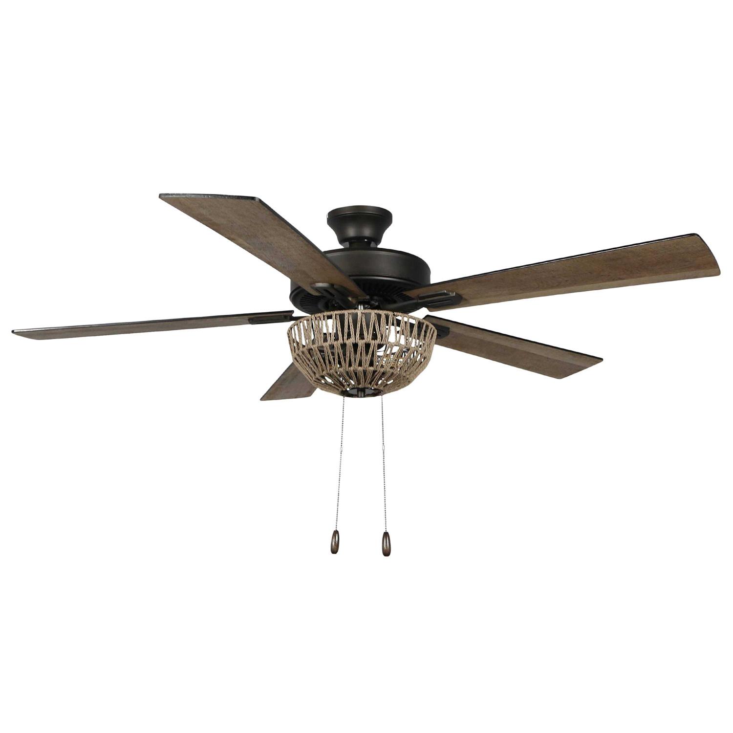 River of Goods 52 inch Beatrix Rope LED Ceiling Fan with Light