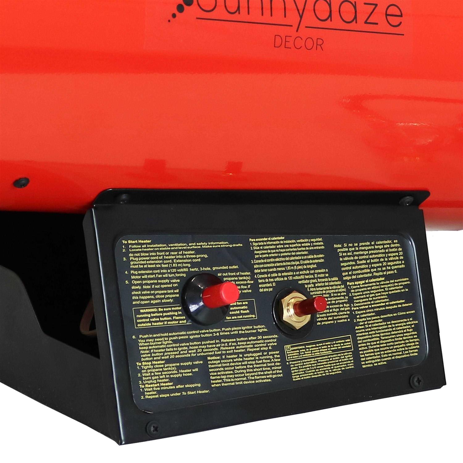 Sunnydaze 40,000 BTU Forced Air Propane Heater - Image 5