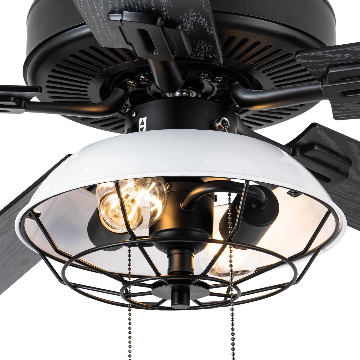 River of Goods 52 in. Indoor Black Harrow Industrial Style Ceiling Fan with Light Kit - Image 2