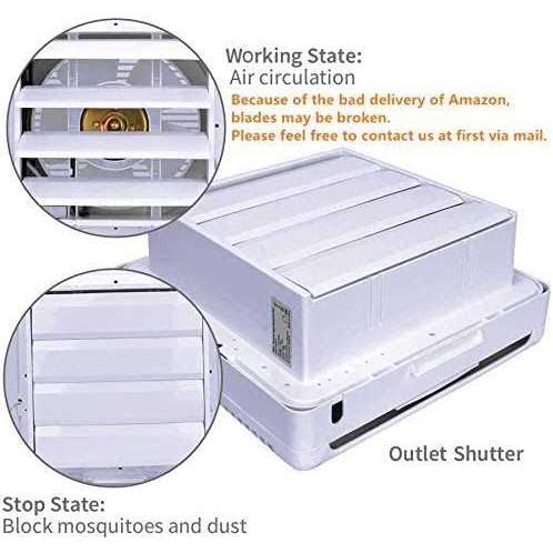 SAILFLO Extractor Fan 500 m³/h 380 m³/h 2-Way Reversible Bathroom Air Fan with Louvered Drawstring Large Airflow for Walls Windows Kitchen Garage T - Image 3