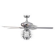 Warehouse of Tiffany Dazy 48 in. 3-Light Indoor Chrome Finish Ceiling Fan with Light Kit