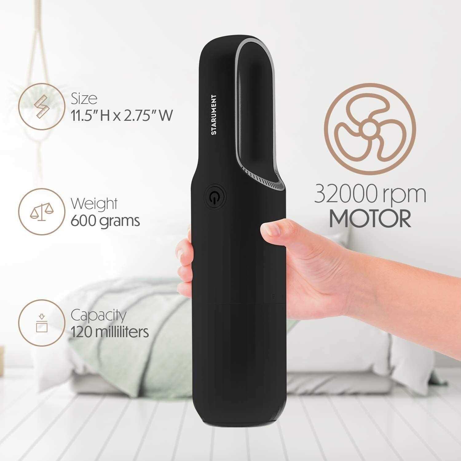 Starument Portable Hand Vacuum Cleaner Handheld Cordless Cleaner for Dust Pet Hair Dirt Home - Image 3