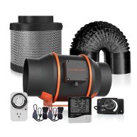 Spider Farmer 6-Inch 402 CFM Inline Fan with Speed Controller Carbon Filter & Ducting Combo