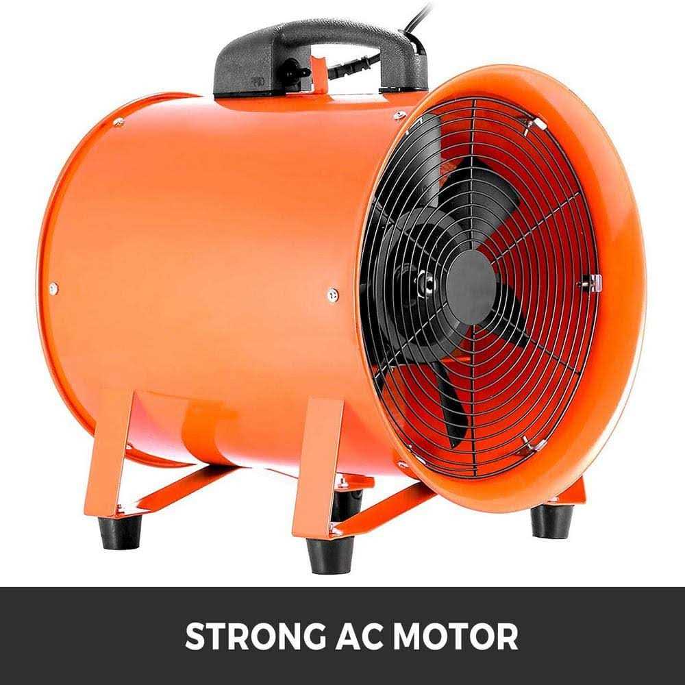 VEVOR Pivoting Blower Fan 10 in. 0.45 HP Portable Ventilator High Velocity with 5M Duct Hose 1520 CFM 3300 RPM for factories - Image 5