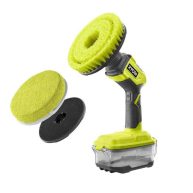 RYOBI ONE+ 18V Cordless Power Scrubber with 6 in. 2-Piece Cloth Microfiber Kit