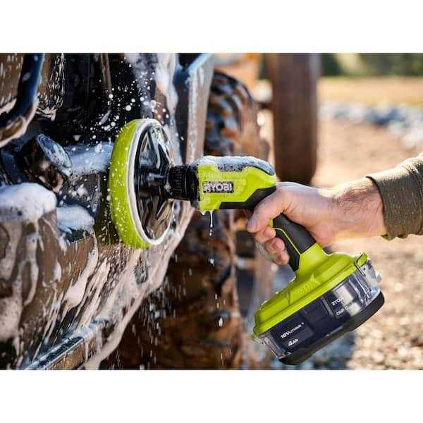 RYOBI ONE+ 18V Cordless Power Scrubber with 6 in. 2-Piece Cloth Microfiber Kit - Image 5