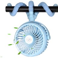 Tdone Stroller Fan Mini Portable Fan USB Personal Fan Long Working Handheld Fan 12pcs LED Camping Fan Operated Fan Clip