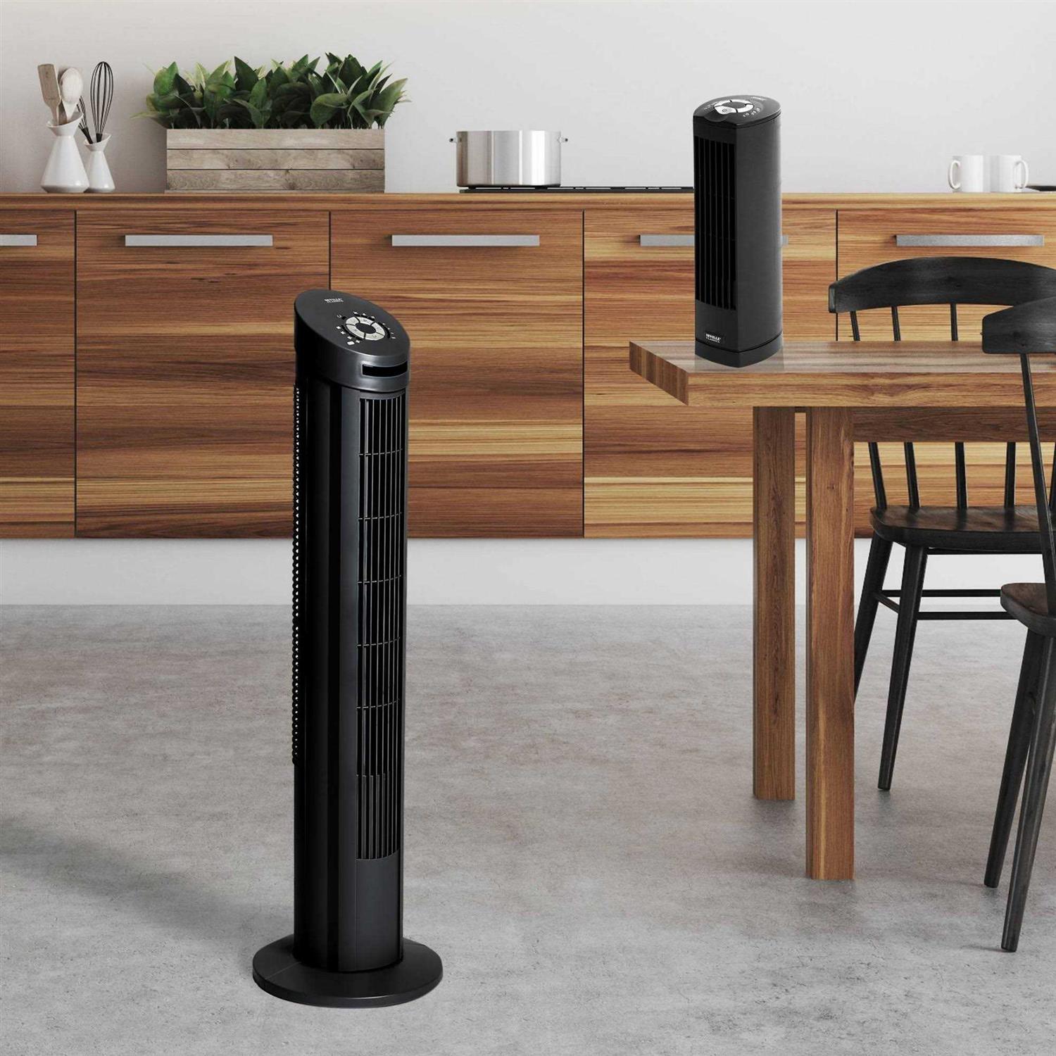 Seville Classics Black UltraSlimline Tower Fan Combo Pack - Image 5
