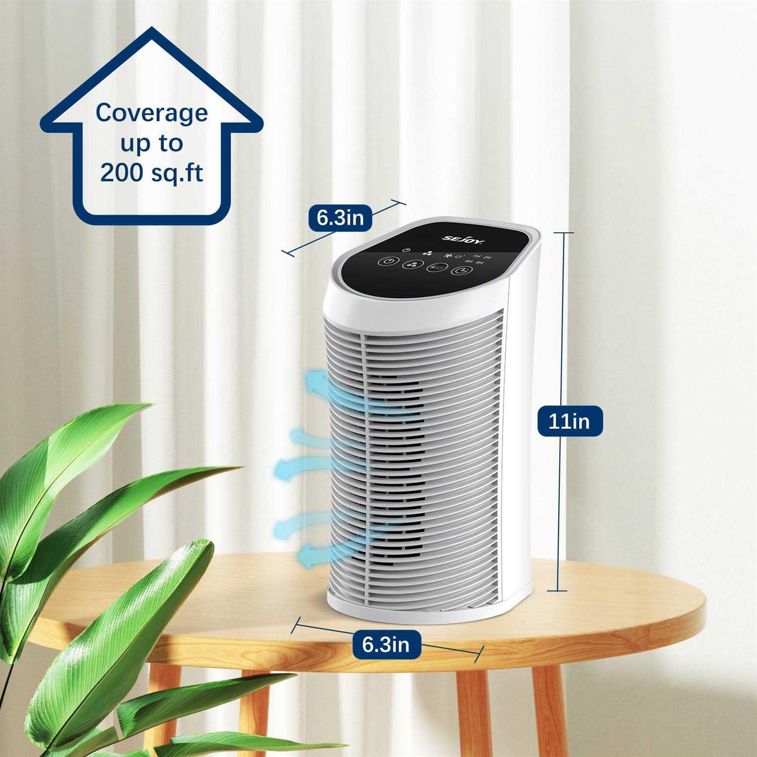 Sejoy Small Air Purifier With 3-in-1 HEPA cleaner Filter element for Bedroom Office space purification 0920 #AP-2202-UL - Image 3