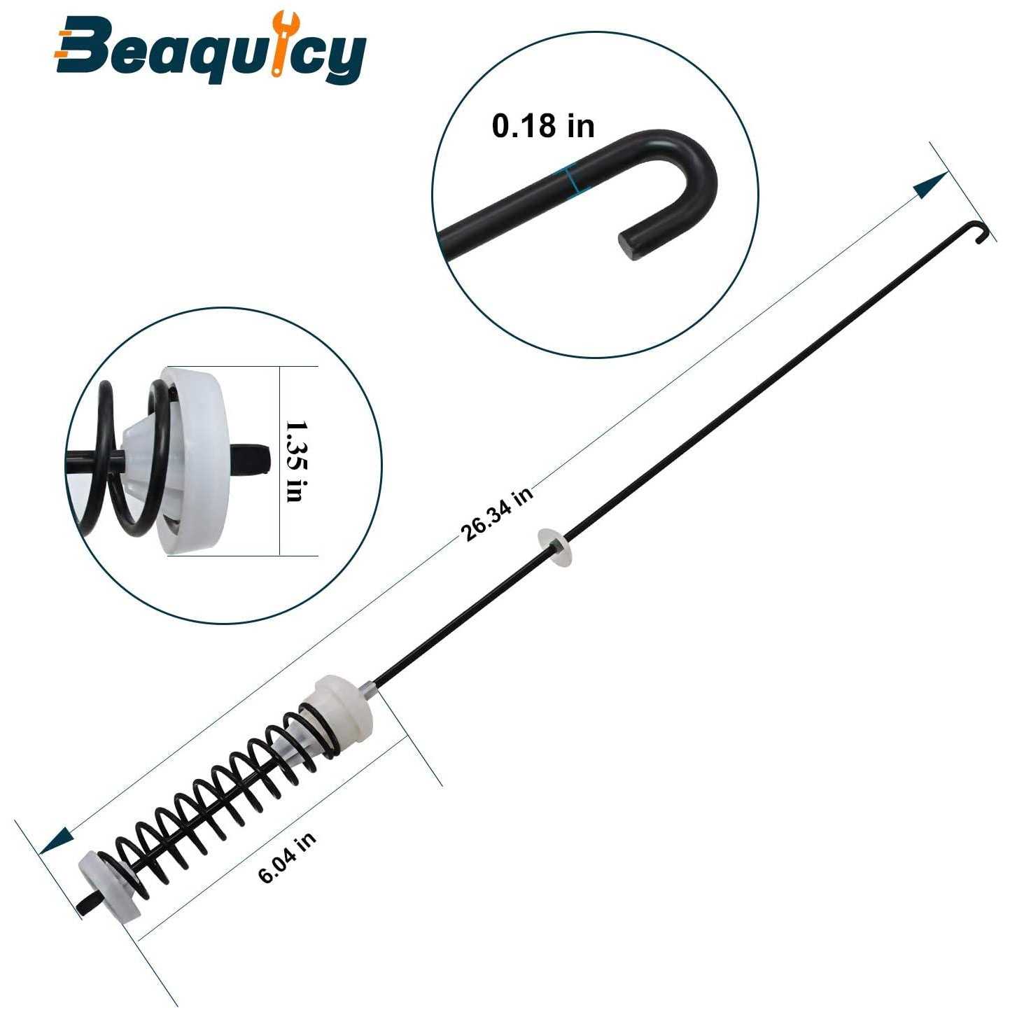 Upgraded W10780045 Washer suspension rods Kit 4 Pcs Washer Parts for Whirlpool Kenmore Amana Models wtw4800bq1 suspension rods - Image 2