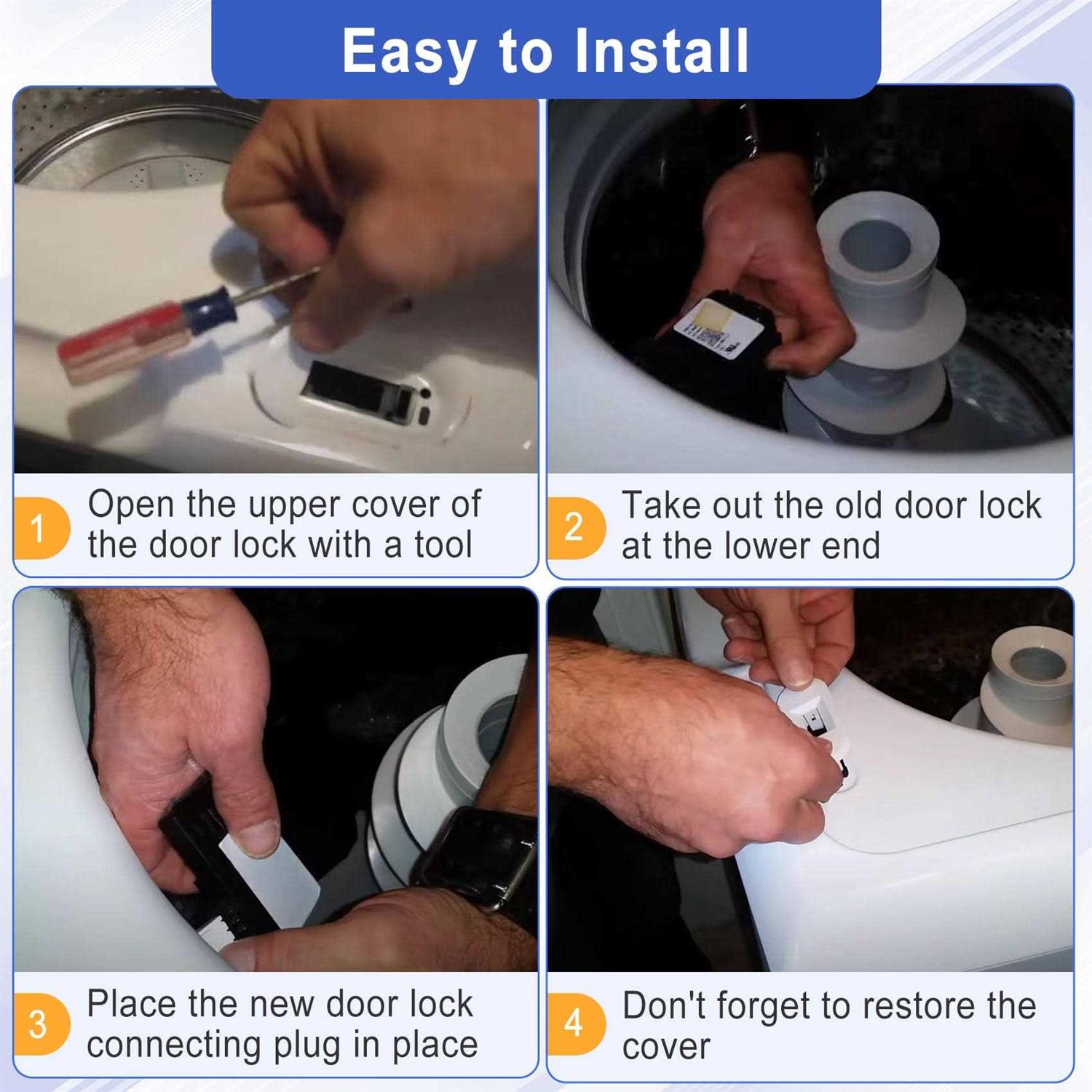 WH01X27954 Washer Lid Lock Switch Replaces WH01X24114 WH01X26114 EG-380843 M - Image 2