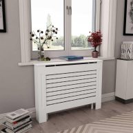 vidaXL Radiator Cover White 44.1×7.5×32.1 MDF