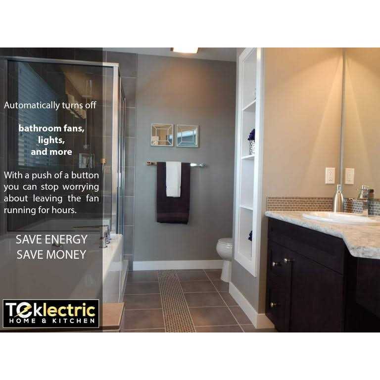 TEKLECTRIC Bathroom Fan Auto Shut Off Preset Countdown Wall Switch Timer - Image 3