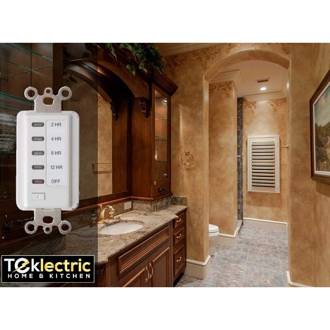 TEKLECTRIC Bathroom Fan Auto Shut Off Preset Countdown Wall Switch Timer - Image 4