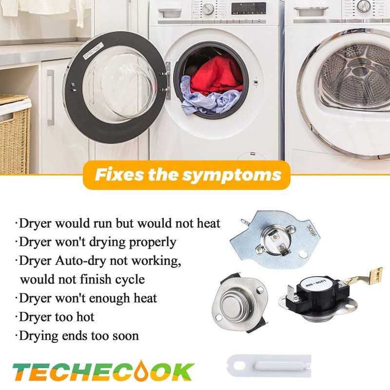 TOMOON Upgraded 3387134 Cycling Thermostat 3977393 & 3392519 Dryer Thermal Fuse 3977767 High Limit Thermostat Replacement Part Kit by Techecook - Image 3