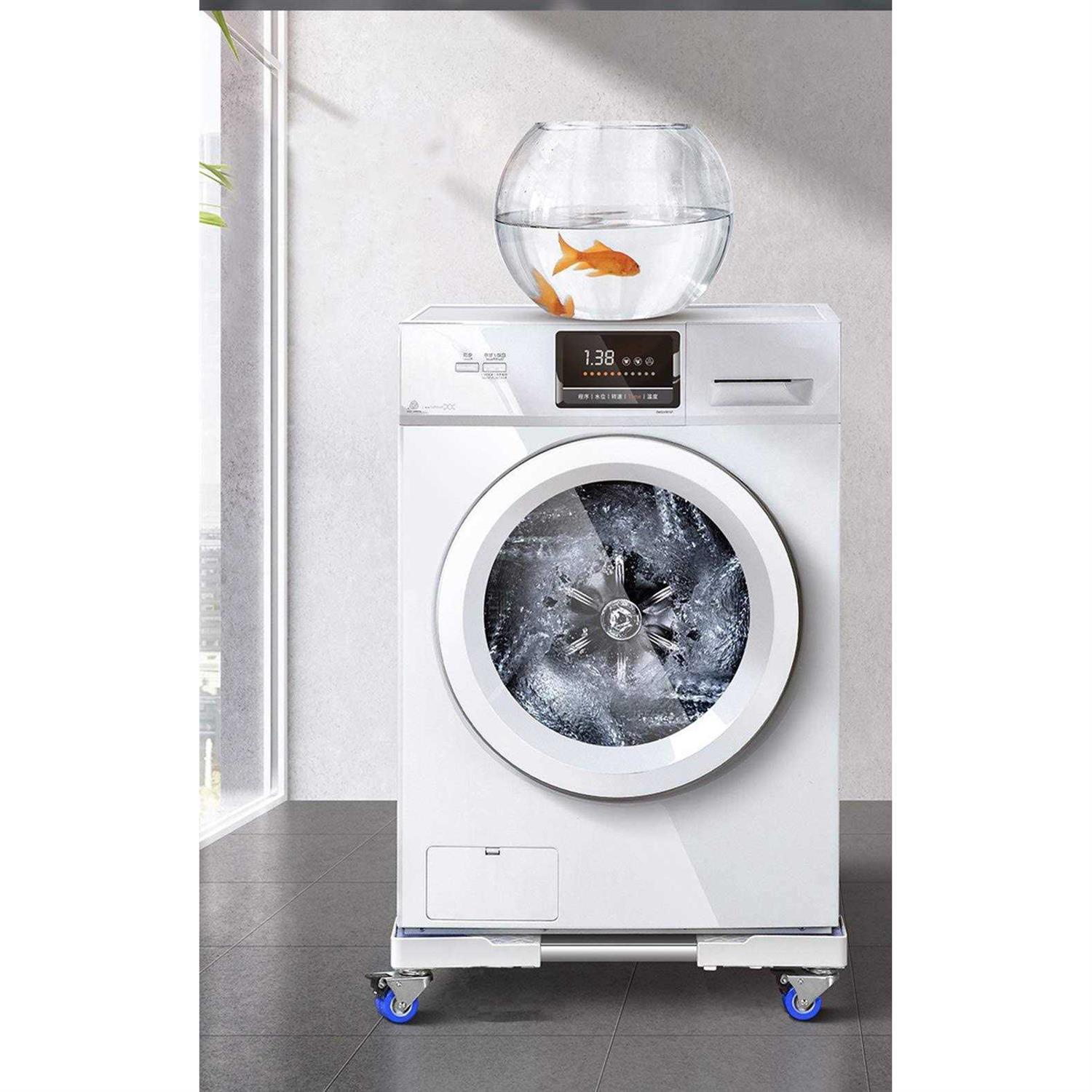Washing Machine Stand Kalimdor Multi-functional Movable Adjustable Base Mobile Roller with 4×2 Locking Rubber Swivel Wheels for Washing Machine - Image 2