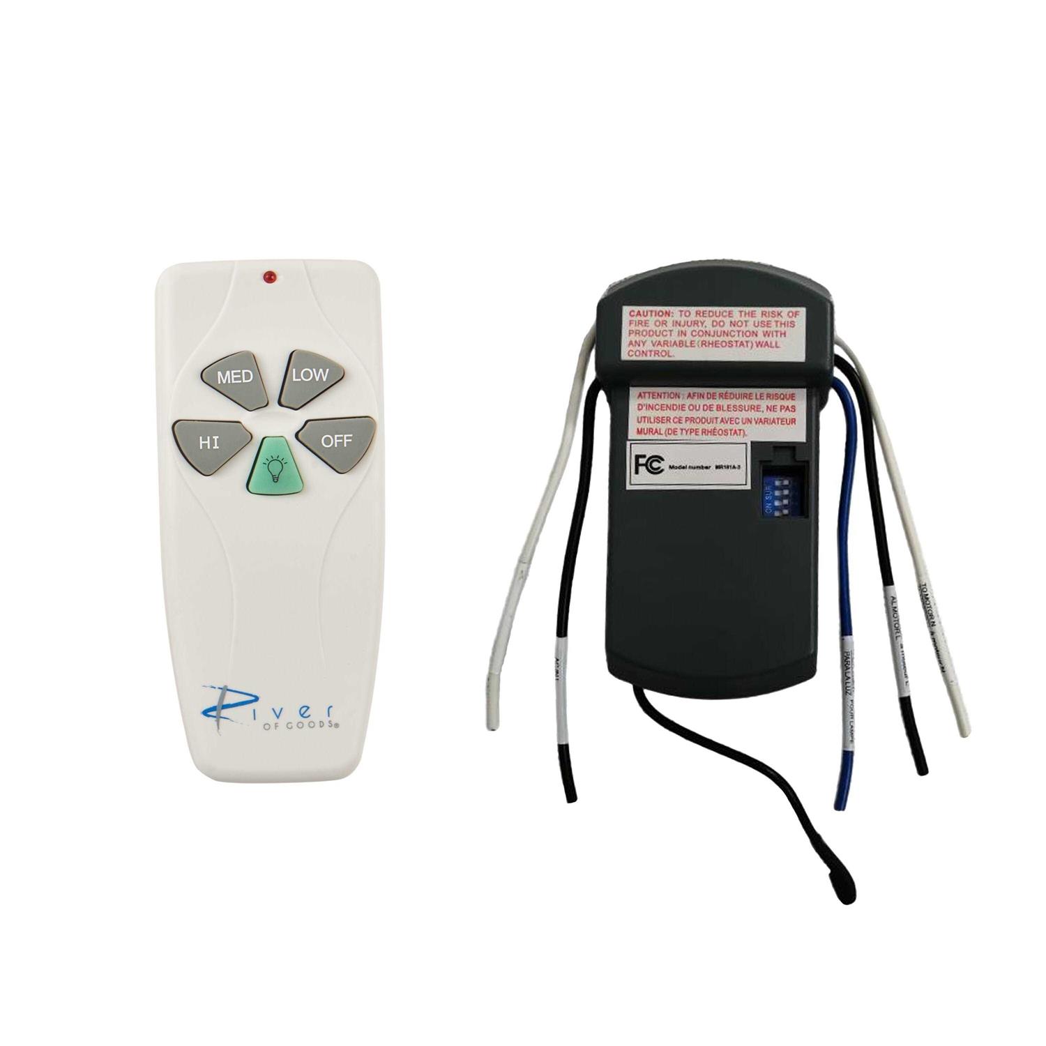 River of Goods 3-Speed Ceiling Fan Handheld Remote Control and Receiver Kit