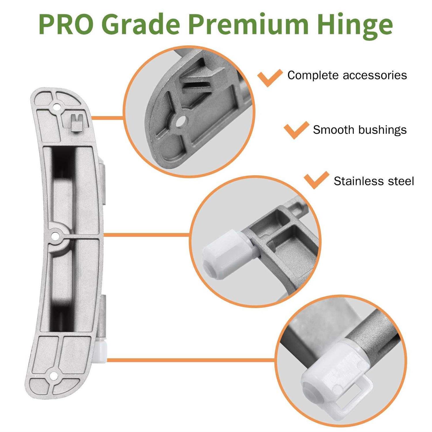 Upgraded 134550800 Affinity Washer Door Hinge with Bushings & 131763310 Door Striker Kit - Image 3