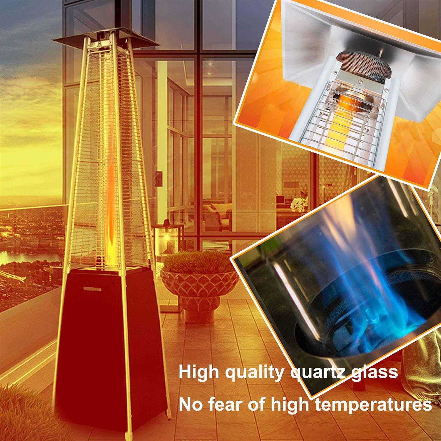 SUMNEW Patio Heater Glass Tube Replacement 49.5 x 4 Patio Heater Replacement Parts with Ring - Image 3