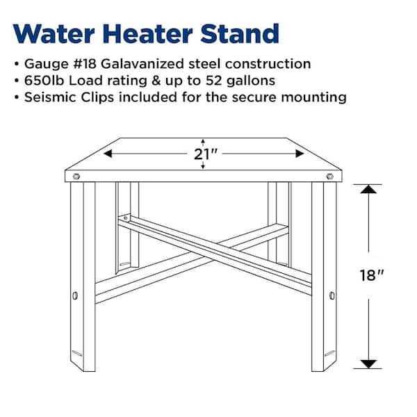 The Plumber’s Choice Square Water Heater Stand in Galvanized Steel - Image 4
