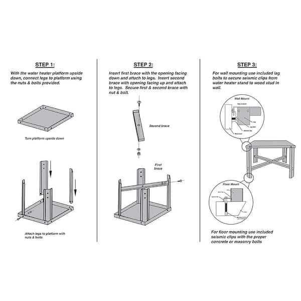 The Plumber’s Choice Square Water Heater Stand in Galvanized Steel - Image 3