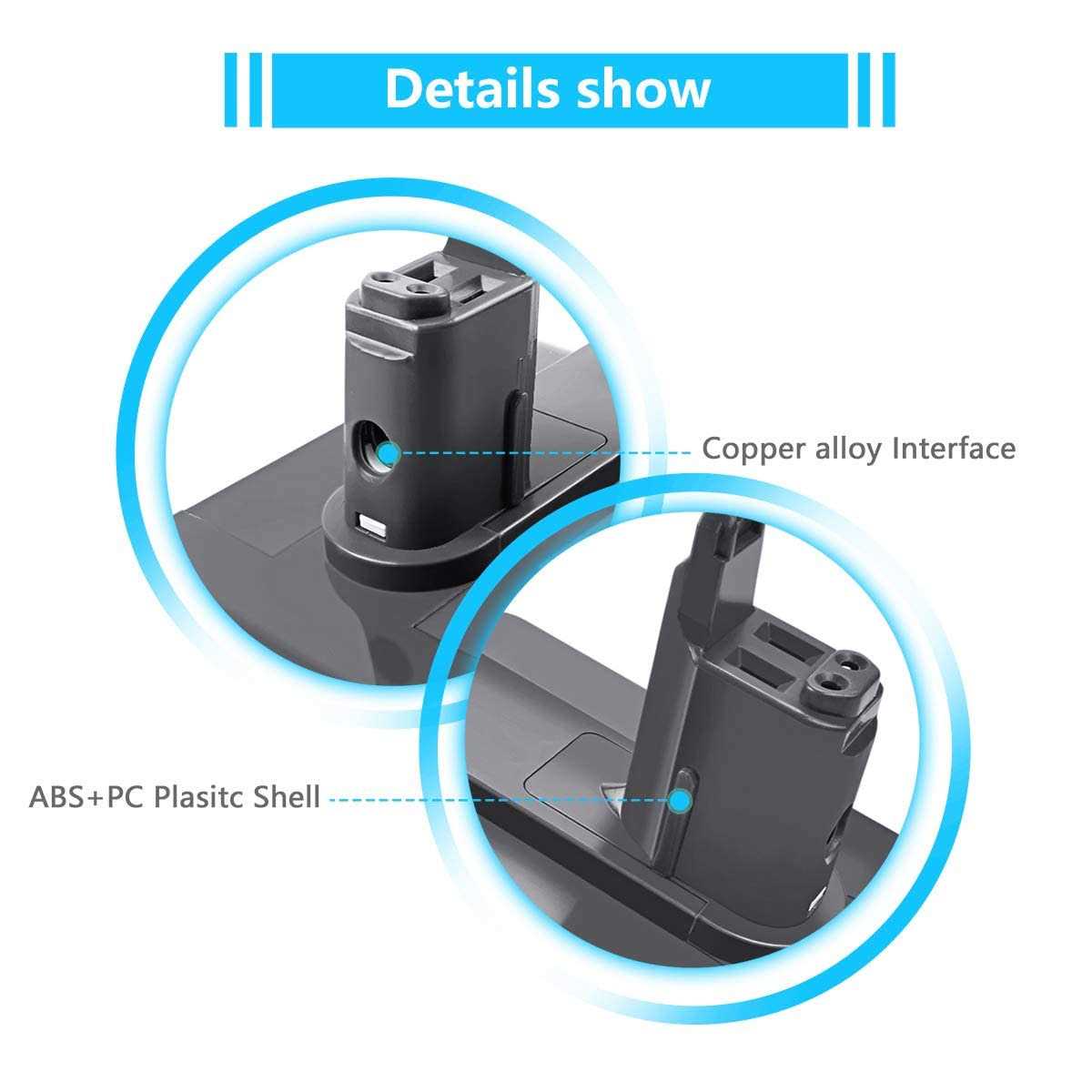 Upgraded 6.0Ah 22.2V DC35 Replacement Battery for Dyson Type B DC31 DC34 DC35 DC44 DC45 DC56 DC57 917083-01 Handheld Vacuum Cleaner - Image 4