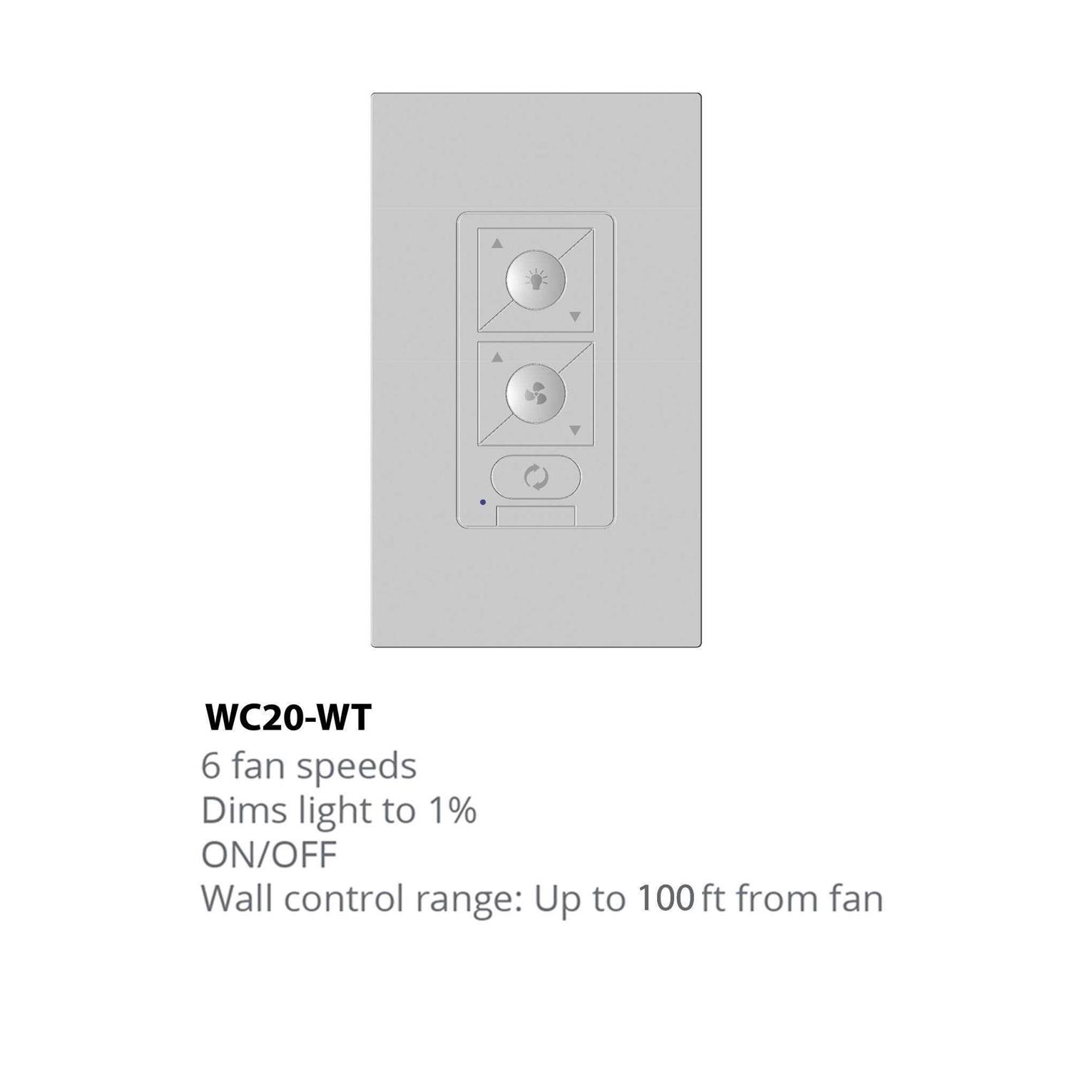 WAC Lighting Bluetooth Ceiling Fan Wall Control WC20-WT - Image 5