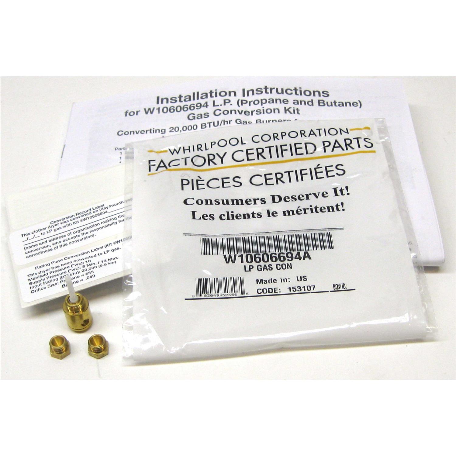 Whirlpool LP Gas Conversion Kit - Image 2