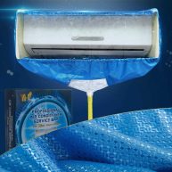 Split Air Conditioning Cleaning Waterproof Cover Bag with Drain Outlet and Two S