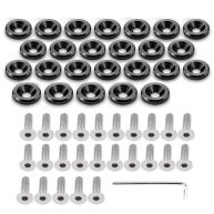 STETION 25 Pcs Fender Bumper Washer Bolt 6061 T6 Grade M6x20mm CNC Finishing Washer Engine Bay Dress Up Fastener Kit