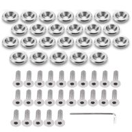 STETION 25 Pcs Fender Bumper Washer Bolt 6061 T6 Grade M6x20mm CNC Finishing Washer Engine Bay Dress Up Fastener Kit