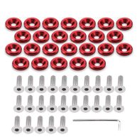 STETION 25 Pcs Fender Bumper Washer Bolt 6061 T6 Grade M6x20mm CNC Finishing Washer Engine Bay Dress Up Fastener Kit