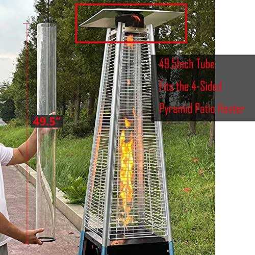 Unicoshape Patio Heater Replacement Parts 49.5 Tall 4 Diameter Quartz Glass Tube - Image 3