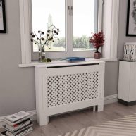 vidaXL Radiator Cover White 44.1×7.5×32.1 MDF