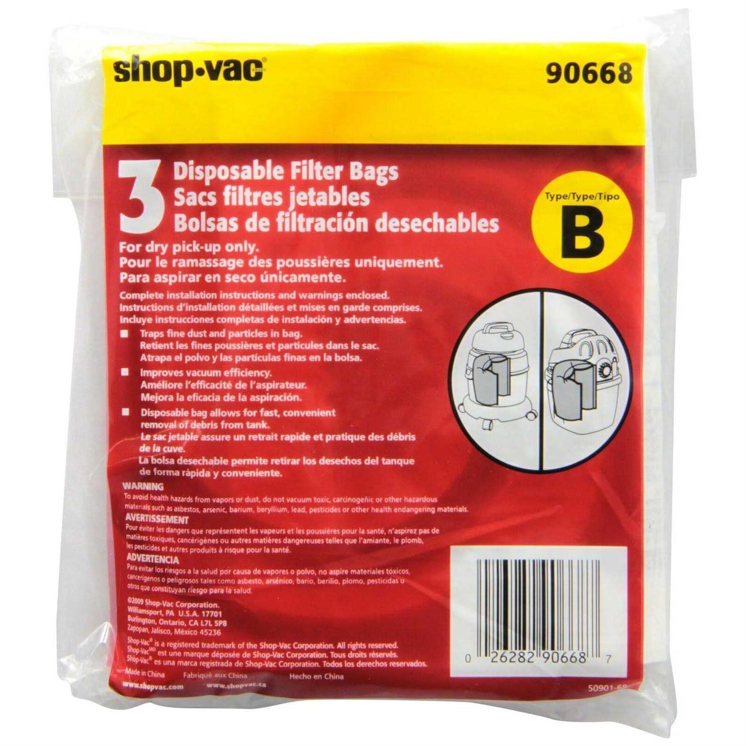 Shop-Vac 90668 2-2.5 Gallon Type B All Around Collection Bag - Image 4