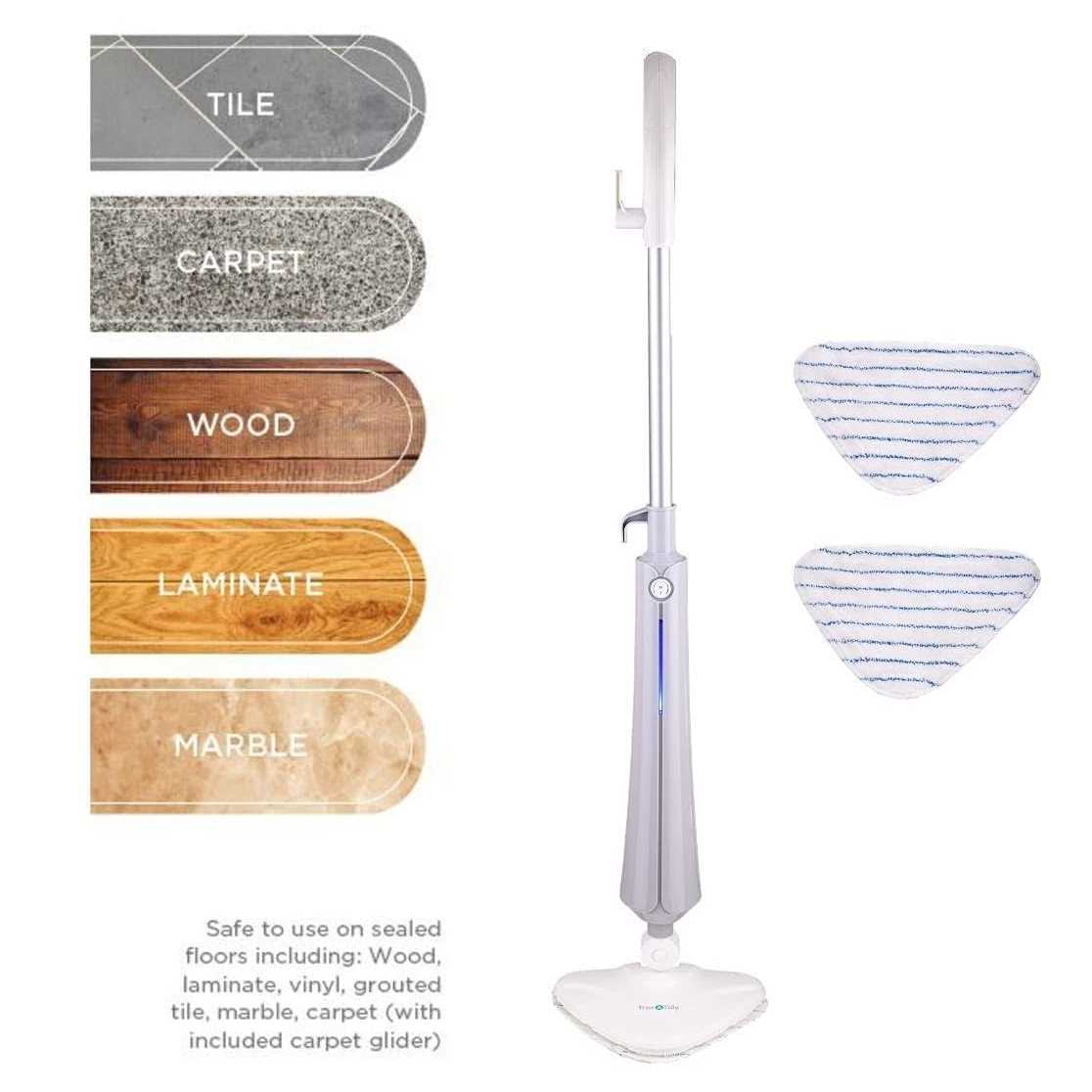 True & Tidy 4-pc Mop Pad Replacement Set for STM-300 Steam Mop - Image 4